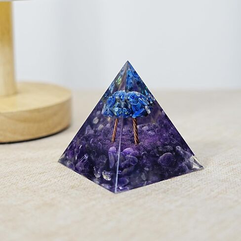 Orgone Pyramid Flower of Life Orgonite - Money Healing Crystal Pyramid That Works with Tiger Eye and Luck Amethyst to Bring Positive Energy and Promote Wealth, Prosperity and Success in Saudi Arabia