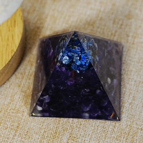 Orgone Pyramid Flower of Life Orgonite - Money Healing Crystal Pyramid That Works with Tiger Eye and Luck Amethyst to Bring Positive Energy and Promote Wealth, Prosperity and Success in Saudi Arabia