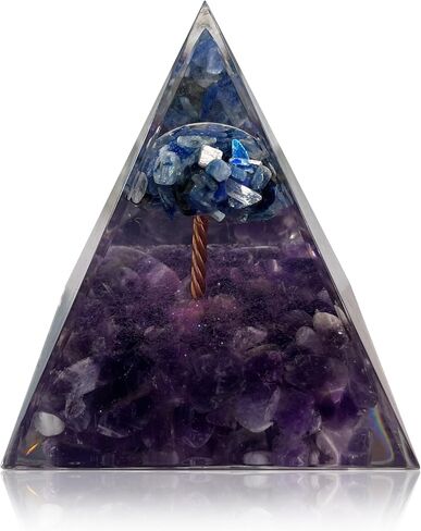 Orgone Pyramid Flower of Life Orgonite - Money Healing Crystal Pyramid That Works with Tiger Eye and Luck Amethyst to Bring Positive Energy and Promote Wealth, Prosperity and Success in Saudi Arabia