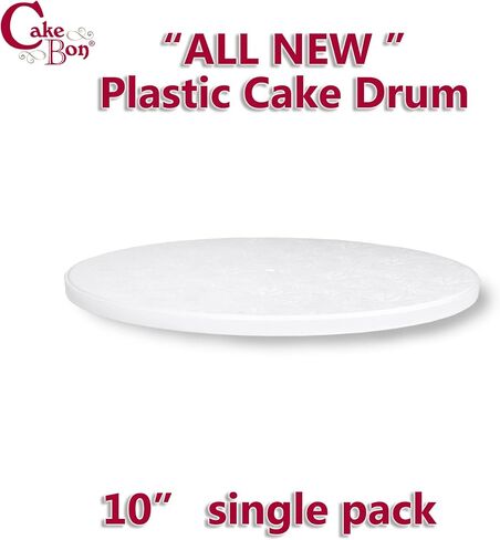 Cakebon Thick Plastic Cake Boards 10 Inch Round - (White, 1-Pack) - Sturdy 1/2 Inch Thick Cake Drums - Professional Cake Rounds 10 inch Cake Base in Saudi Arabia