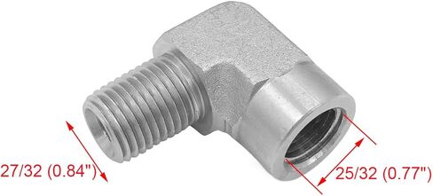 (2-PACK) 5502-08-08 تركيب المحول الهيدروليكي 1/2 "-14NPTF ذكر × 1/2"-14NPTF أنثى 90 درجة وصلات الأنابيب الكوع الكربون الصلب in Kuwait