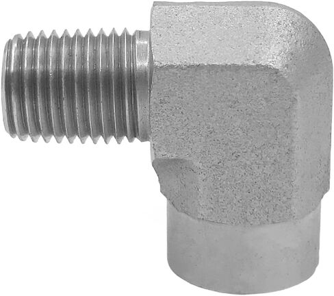 (2-PACK) 5502-08-08 تركيب المحول الهيدروليكي 1/2 "-14NPTF ذكر × 1/2"-14NPTF أنثى 90 درجة وصلات الأنابيب الكوع الكربون الصلب in Kuwait