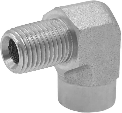 (2-PACK) 5502-08-08 تركيب المحول الهيدروليكي 1/2 "-14NPTF ذكر × 1/2"-14NPTF أنثى 90 درجة وصلات الأنابيب الكوع الكربون الصلب in Kuwait