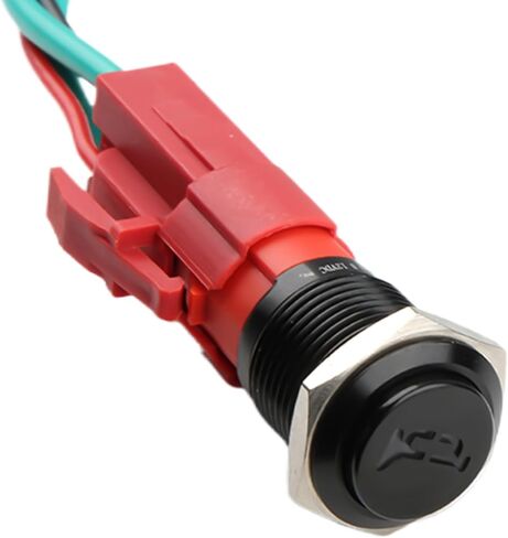 DC 12V Momentary Horn Button Switch, Blue LED Light 16mm/0.63" Hole Size, Heavy Duty Waterproof Horn Button with Pre-Wiring Fit for Automotive Car Marine Boat Air Train in Saudi Arabia