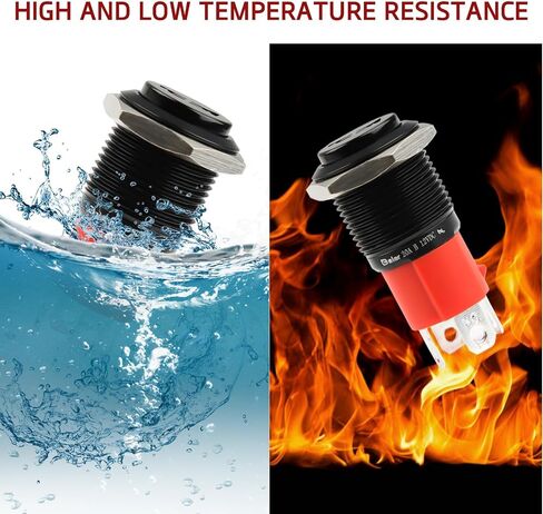 DC 12V Momentary Horn Button Switch, Blue LED Light 16mm/0.63" Hole Size, Heavy Duty Waterproof Horn Button with Pre-Wiring Fit for Automotive Car Marine Boat Air Train in Saudi Arabia