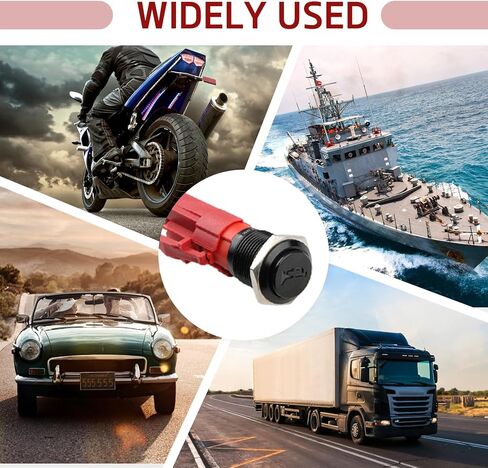 DC 12V Momentary Horn Button Switch, Blue LED Light 16mm/0.63" Hole Size, Heavy Duty Waterproof Horn Button with Pre-Wiring Fit for Automotive Car Marine Boat Air Train in Saudi Arabia