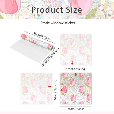 Stained Glass Window Privacy Film Non Adhesive Static Clings,Removable Decorative Window Window Sticke Tinting Film,Sun Blocking and Heat Control for Bathroom Door for Home in Saudi Arabia