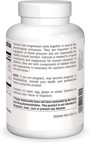 Source Naturals Calcium & Magnesium, Amino Acid Chelate with Vitamin D-3, 300 MG - 100 Tablets in Saudi Arabia