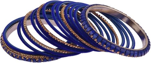 هدايا Efulgenz Rakhi للأخت الهندية مجموعة أساور حجر الراين تشيكوسلوفاكيا كريستال الإسورة فو اللؤلؤ المعادن أساور سوار مجوهرات للنساء (34 قطعة) Raksha Bandhan هدية لBhabhi in Saudi Arabia