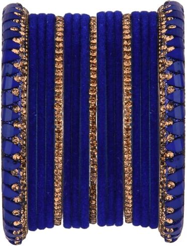 هدايا Efulgenz Rakhi للأخت الهندية مجموعة أساور حجر الراين تشيكوسلوفاكيا كريستال الإسورة فو اللؤلؤ المعادن أساور سوار مجوهرات للنساء (34 قطعة) Raksha Bandhan هدية لBhabhi in Saudi Arabia