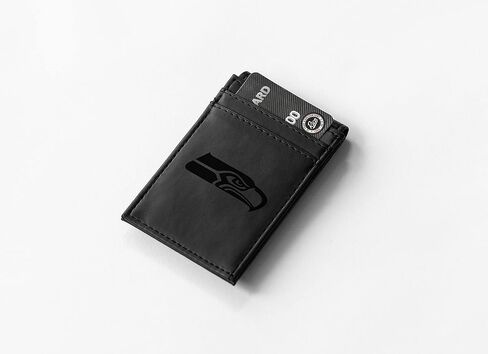 Rico Industries Laser Engraved Front Pocket Wallet, Seattle Seahawks , 2.75 x 4", Black in Saudi Arabia
