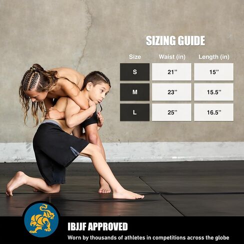 Elite Sports Kids MMA BJJ No GI UFC Grappling Shorts, Sports Shorts for Boys & Girls, Youth Jiu Jitsu Training Shorts Black in Saudi Arabia