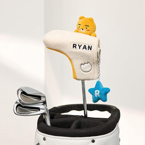 غطاء مضرب الجولف الناعم من KAKAO FRIENDS GOLF، غطاء نادي الجولف الشخصي، غطاء من الألياف الدقيقة الناعمة، مع قلادة in Kuwait