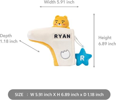 غطاء مضرب الجولف الناعم من KAKAO FRIENDS GOLF، غطاء نادي الجولف الشخصي، غطاء من الألياف الدقيقة الناعمة، مع قلادة in Kuwait