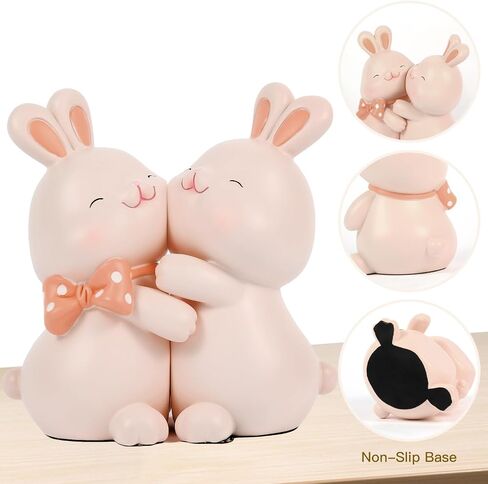 Cute Rabbit Bookends,Decorative Bookends, Cute Bookends,Book Ends for Shelves,Book Ends for Kids Rooms, Kids Bookends can accommodate 1 to 4 Books(Pink) in Saudi Arabia