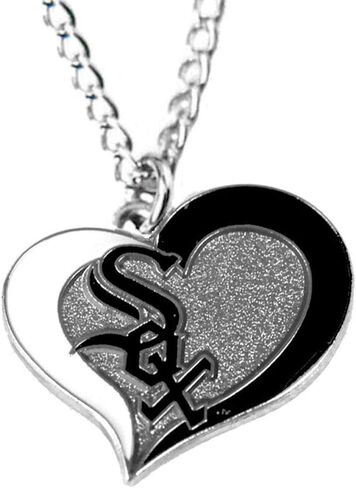 MLB Chicago White Sox Swirl Heart Necklace in Saudi Arabia