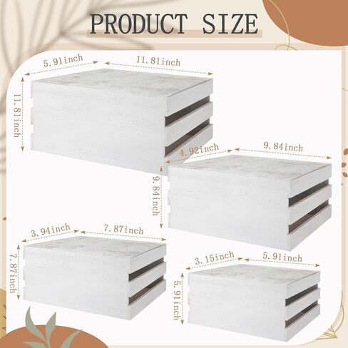 4 Pcs Display Party Food Rustic Risers for Wooden Cupcake Stand Buffet Risers Cake Stands for Display Crate Dessert Appetizer Food Display Stand for Party Wedding Wood Box Organizer(White) in Saudi Arabia