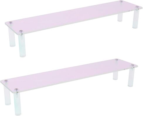 رف عرض من الأكريليك، حامل عرض العطور ذو طبقات واحدة ملونة بطول 12 بوصة، أرفف حلوى الكب كيك للحفلات والديكور والمنظم - قطعتان in Kuwait