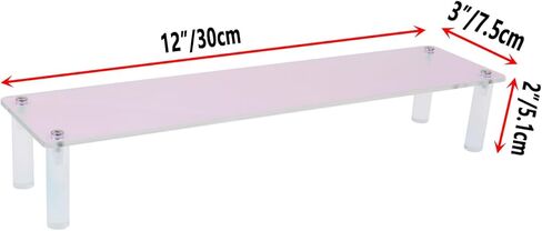 رف عرض من الأكريليك، حامل عرض العطور ذو طبقات واحدة ملونة بطول 12 بوصة، أرفف حلوى الكب كيك للحفلات والديكور والمنظم - قطعتان in Kuwait