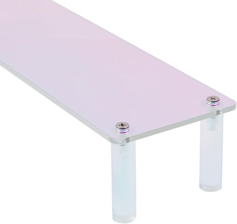 رف عرض من الأكريليك، حامل عرض العطور ذو طبقات واحدة ملونة بطول 12 بوصة، أرفف حلوى الكب كيك للحفلات والديكور والمنظم - قطعتان in Kuwait