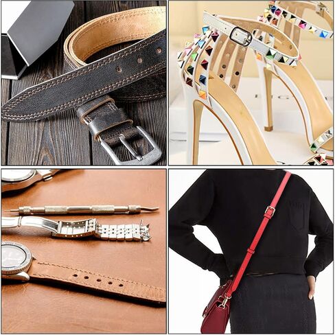 Adjustable Screw Hole Punch Automatic Hole Punch Tool with Wooden Handle Bookbinding Tool leather Hole Punch with 6 Tips Size 1.5mm/2mm/2.5mm/3mm/3.5mm/4mm in Kuwait