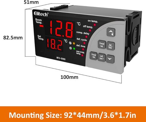 Elitech MTC-5060 الرقمية متحكم في درجة الحرارة العالمي ترموستات غرفة باردة ثلاجة التبريد تذويب 110 فولت in Kuwait