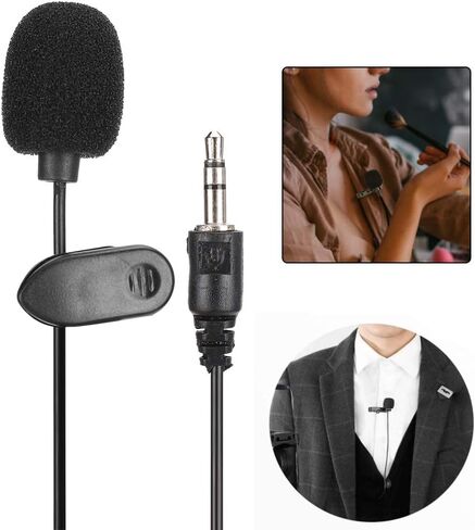ASHATA Wired Clip Microphone Anti Noise Audio Mic Interviewing Black 5Pcs Mini Mic Reporter for Teacher in Saudi Arabia