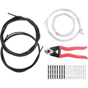 87 PCS Stainless Steel Bike Cable Cutter and Brake Housing Cable, Bicycle Shifter Wire Cable O-Rings Kit with End Caps for Mountain Road Bike