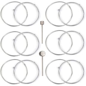 12 Pack Bicycle Shift Cable Shifter Inner Wire + Bike Brake Cables Set Universal Standard Derailleur Line for Front and Rear Mountain Road Bikes Cycling Replacement