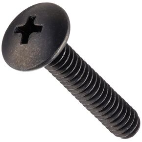 Small Parts 1016MPTB Steel Truss Head Machine Screw, Black Oxide Finish, Meets ASME B18.6.3, #2 Phillips Drive, #10-24 Thread Size, 1" Length, Fully Threaded, Imported (Pack of 100)