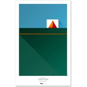 Boston Red Sox - Minimalist Fenway Park MLB Art Poster Print by S. Preston - Living Room Home Wall Decor, 11" x 17" Unframed Artwork