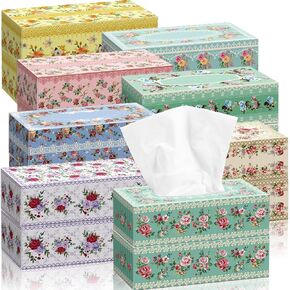 Zhehao 16 Packs Tissue Boxes 3 Ply 2080 Sheets Soft Facial Tissues 130 Sheets Each Box Small Flat Tissue Box for Bathroom Office Bedroom Home School Kitchen Family Pack(Spring)