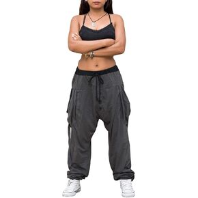 Women's Loose Harem Lounge Pants with Pockets Yoga Cotton Elastic Waist Joggers Baggy Trousers in Kuwait