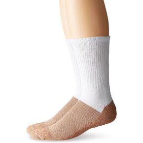 Men's Cupron Pro Therapy Diabetic Crew Socks Without Logo, White, Shoe Size: 4-10