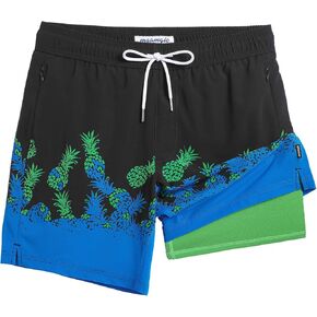 maamgic 7 Inch Mens Swim Trunks with Compression Liner Board Shorts with Zippered Pocket Bathing Suit for Beach Vacation