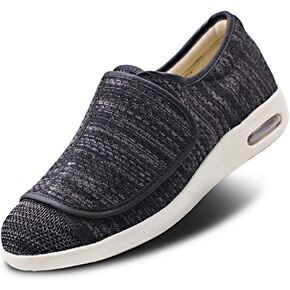 Men's Diabetic Shoes Proven Foot Pain Relief Memory Foam Knit Mesh with Fully Adjustable Closures, Wide Width Walking Orthopedic Edema Swollen Feet Arthritis Indoor/Outdoor