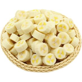 10 PCS Artificial Banana Fruit Slices Fake Fruit Slices Photography Props for Home Table Cabinet Display Decor (Banana Slices)