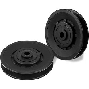 Pulley Wheel Bearing 90mm Universal: - 3.54" Wearproof Nylon Pulley for Gym Cable Machine LAT Pulldown Attachment Smith Machine Parts Door Garage Barn Weight Lifting System Replacement