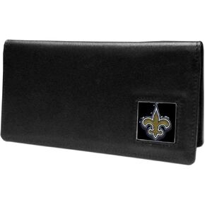 NFL Siskiyou Sports Fan Shop New Orleans Saints Leather Checkbook Cover One Size Black