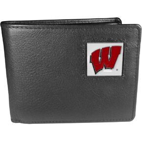 NCAA Siskiyou Sports Mens Wisconsin Badgers Leather Bi-fold Wallet One Size Black