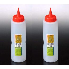 JapanBargain 3270x2, Set of 2 Squirt Condiment Bottles Japanese Squeeze Bottles Ketchup Bottle 11 ounce Made in Japan, Red