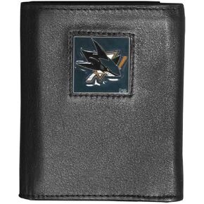 NHL Deluxe Leather Tri-Fold Wallet Packaged in Gift Box