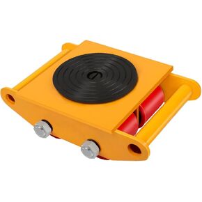Machinery Skates Heavy Duty 13200LBS/6T Machinery Moving Skates with 360° Rotation Cap and 4 PU Wheels Dolly Skates for Heavy Duty Industrial Moving Equipment, Yellow