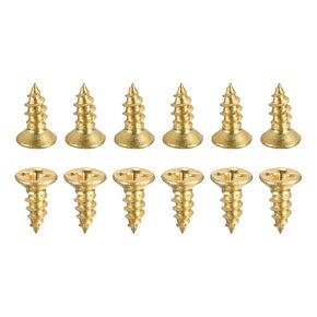 براغي خشب فيليبس نحاسية M2x6mm(DxL) - 50 عبوة - جيدة للحرف الخشبية والأثاث - برغي ذاتي اللولبة برأس غاطس - لون نحاسي