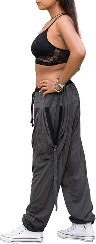 Women's Loose Harem Lounge Pants with Pockets Yoga Cotton Elastic Waist Joggers Baggy Trousers in Kuwait