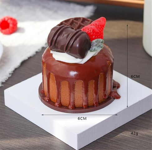 6 قطع من كعكة الفاكهة الاصطناعية نموذج كب كيك مزيف للتصوير الفوتوغرافي لتزيين حفلات المطبخ المنزلي (وردي) in Kuwait