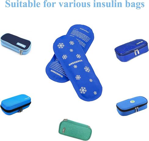 4 Packs Ice Packs for Insulin Travel Case, Reusable Hot & Cold Therapy Ice Packs Suitable for Diabetic Insulin Cooler Pen Carry Case in Saudi Arabia