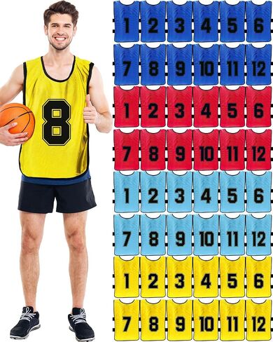 Suhine 48 Pcs Soccer Penny for Sports Assorted Colors Soccer Scrimmage Vests Team Practice Jersey for Adults Kids in Saudi Arabia