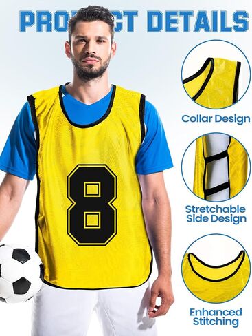 Suhine 48 Pcs Soccer Penny for Sports Assorted Colors Soccer Scrimmage Vests Team Practice Jersey for Adults Kids in Saudi Arabia
