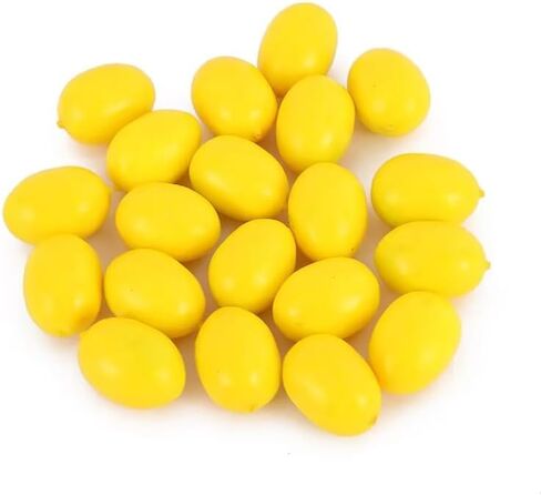 20Pcs Yellow Lemon Mini Fake Lemon Fruit,Plastic Foam Vegetables Fruit as Home Party Ornament Craft Photography Props Gift, Artificial Plants and Flowers (3-6CM) in Saudi Arabia